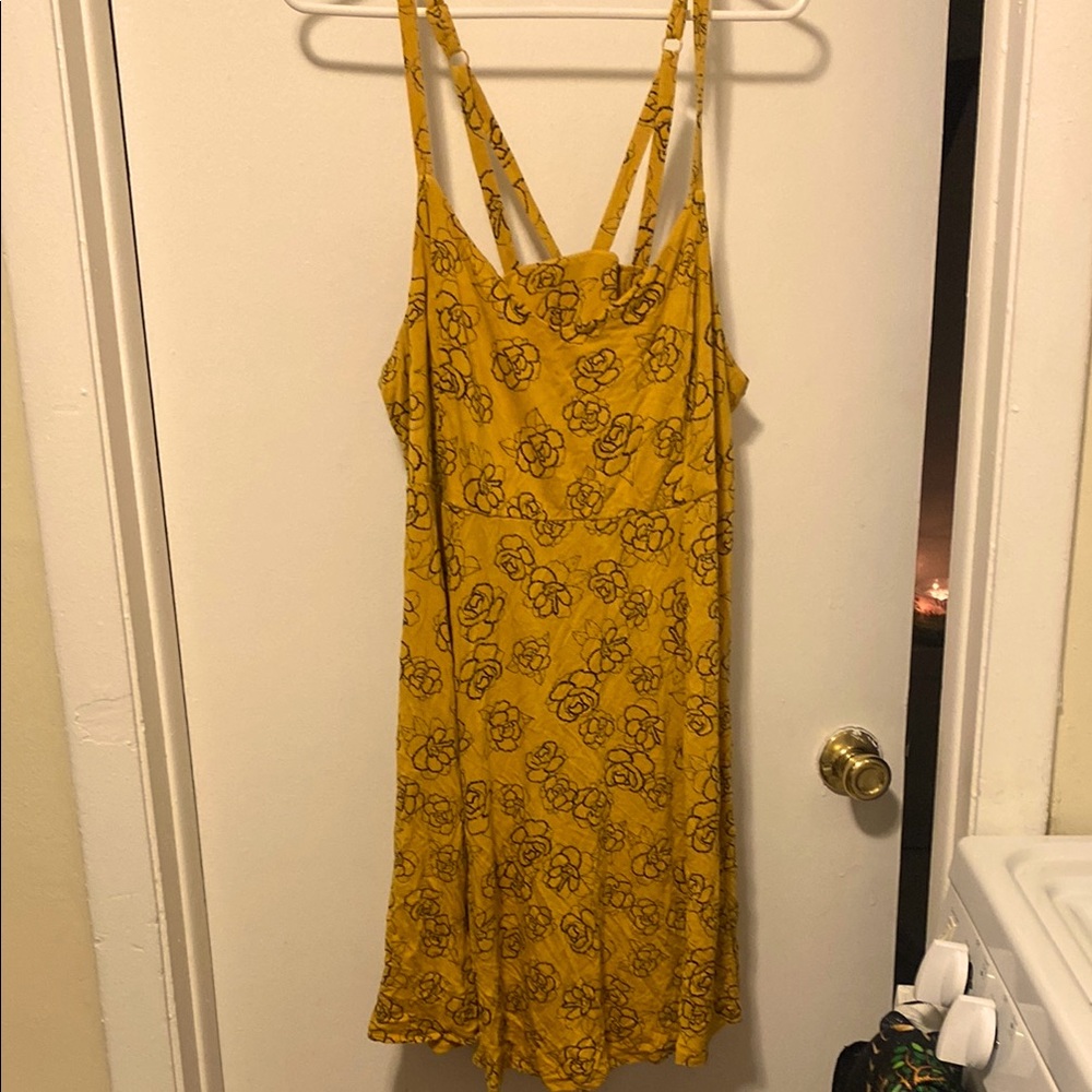 Floral Yellow Strappy Dress